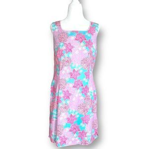 Vintage Lilly Pulitzer Krista Dress Firecracker Floral Print White Label Pink